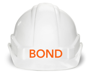 BOND labeled hard hat